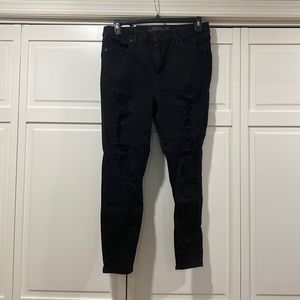 Torrid plus size 14 jeans! Worn once! Ripped black jeans. High rise skinny!